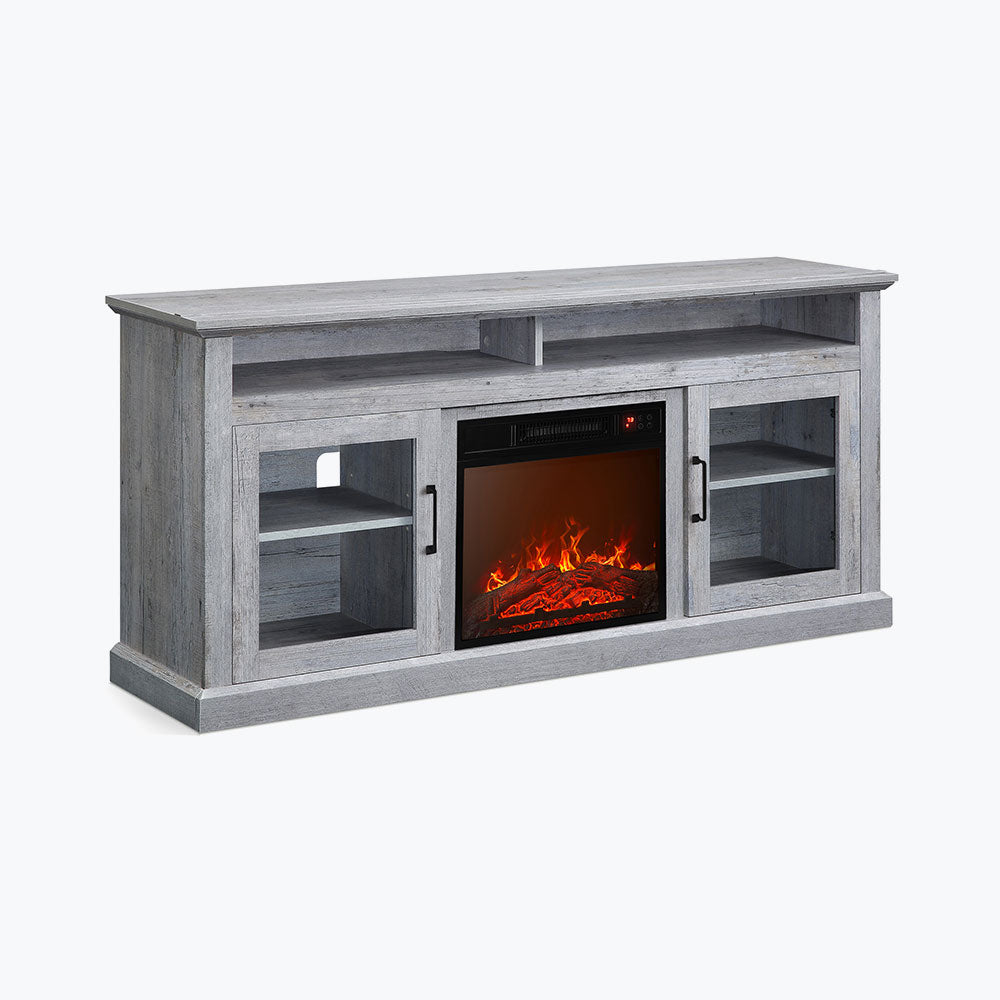 Cayman Farmhouse Fireplace TV Stand for TVs up to 65″