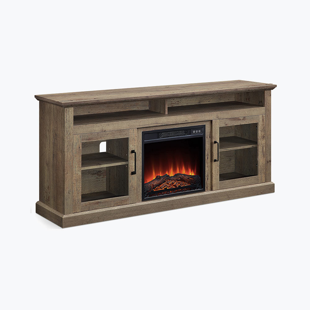 Cayman Farmhouse Fireplace TV Stand for TVs up to 65″