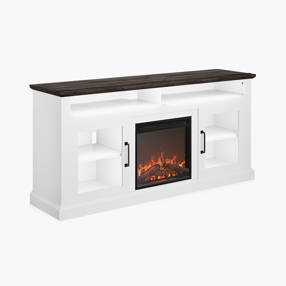 Cayman Farmhouse Fireplace TV Stand for TVs up to 65″