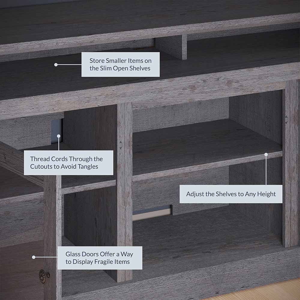 Cayman Farmhouse Fireplace TV Stand for TVs up to 65″