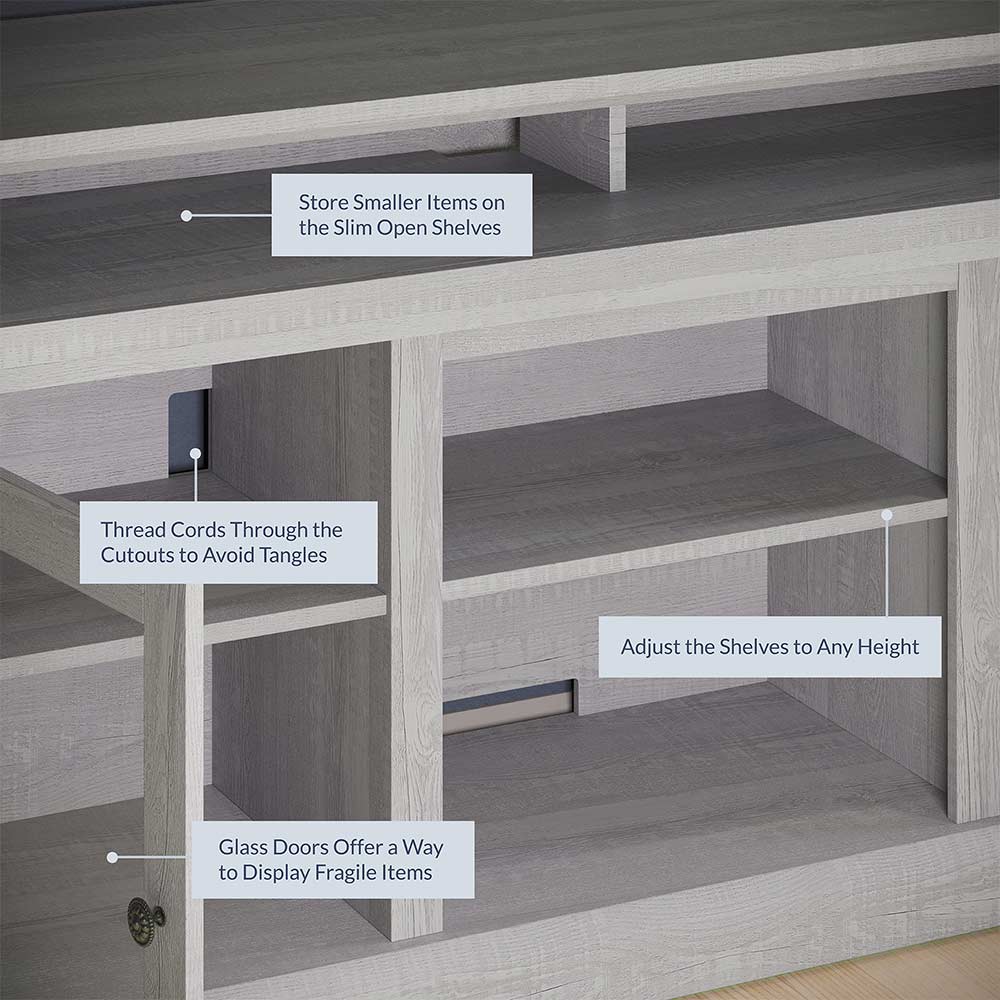 Cayman Farmhouse Fireplace TV Stand for TVs up to 65″