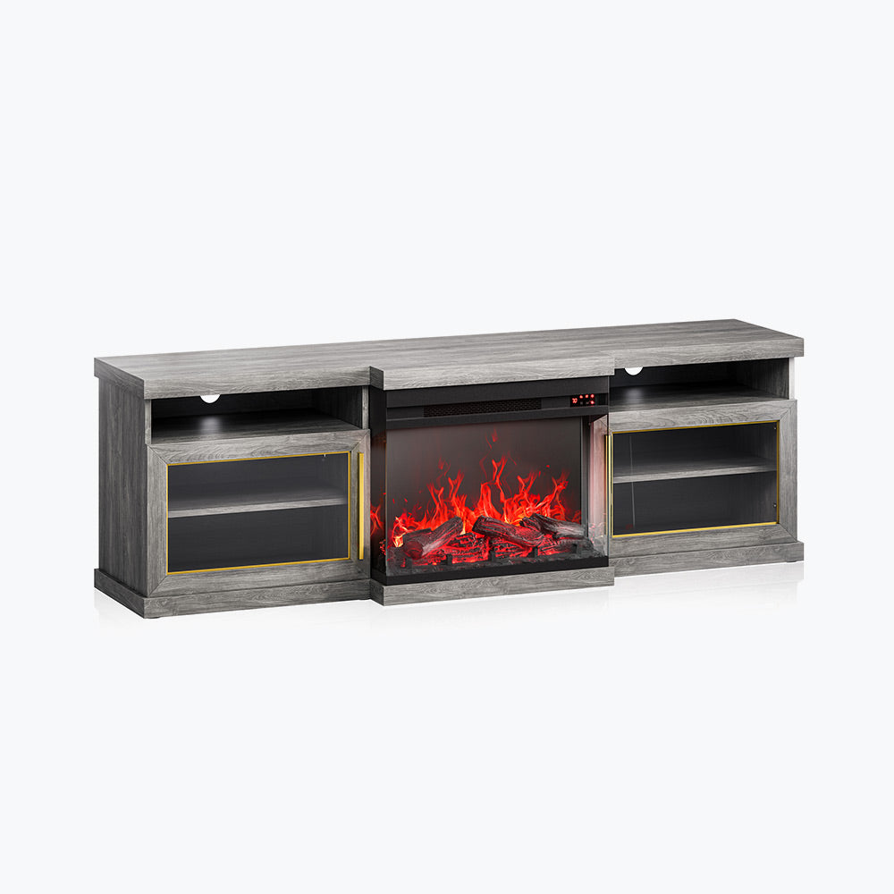 Bardot Modern TV Stand with Fireplace for 75+ Inch TV