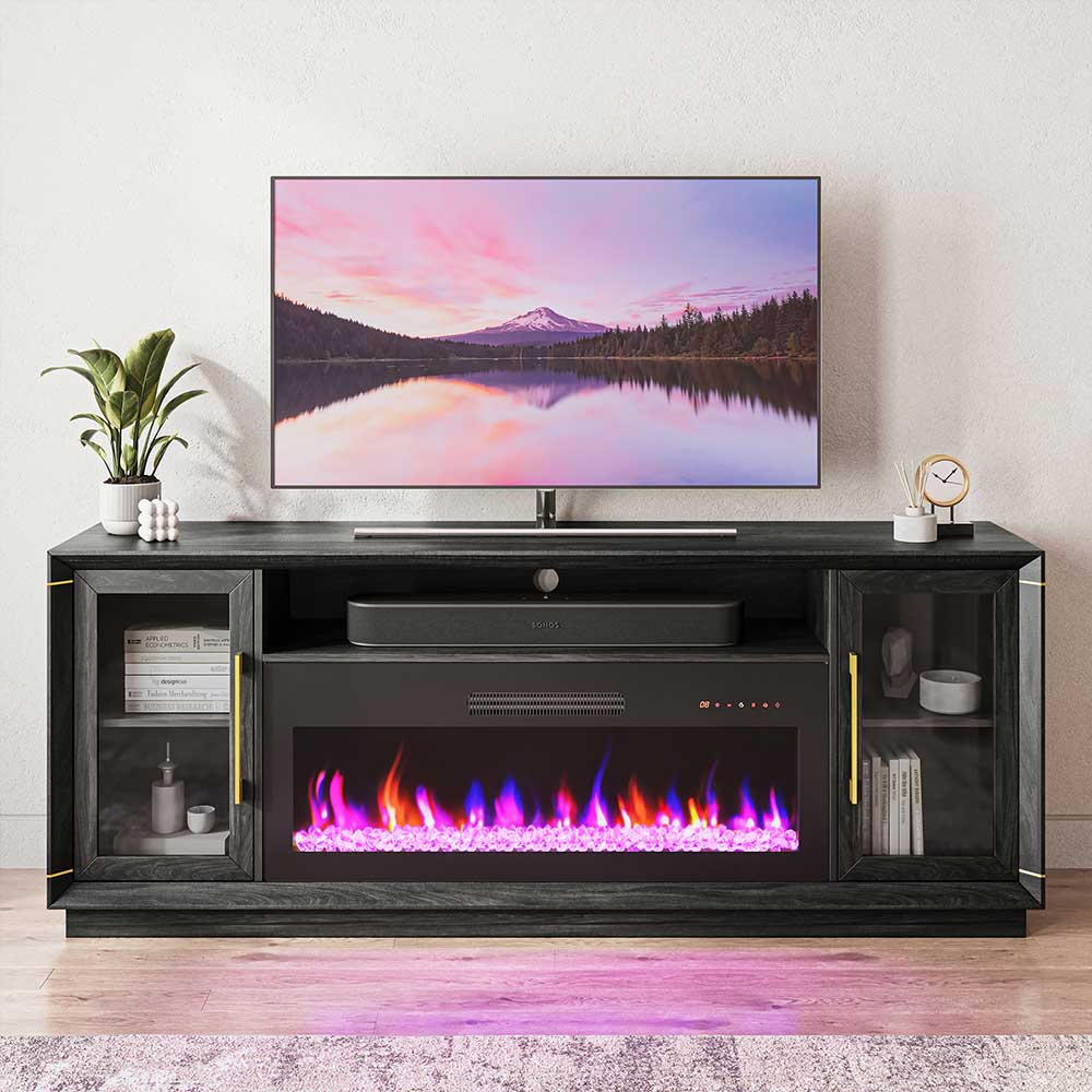 Sienna 74" Extra Large TV Stand with 42" Electric Fireplace Heater