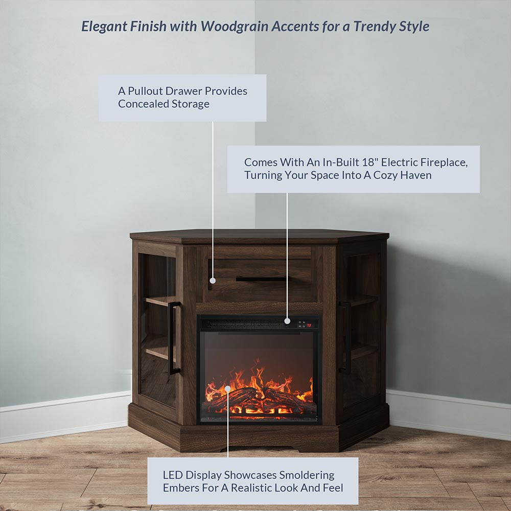 Dale Corner Fireplace TV Stand For TVs up to 43