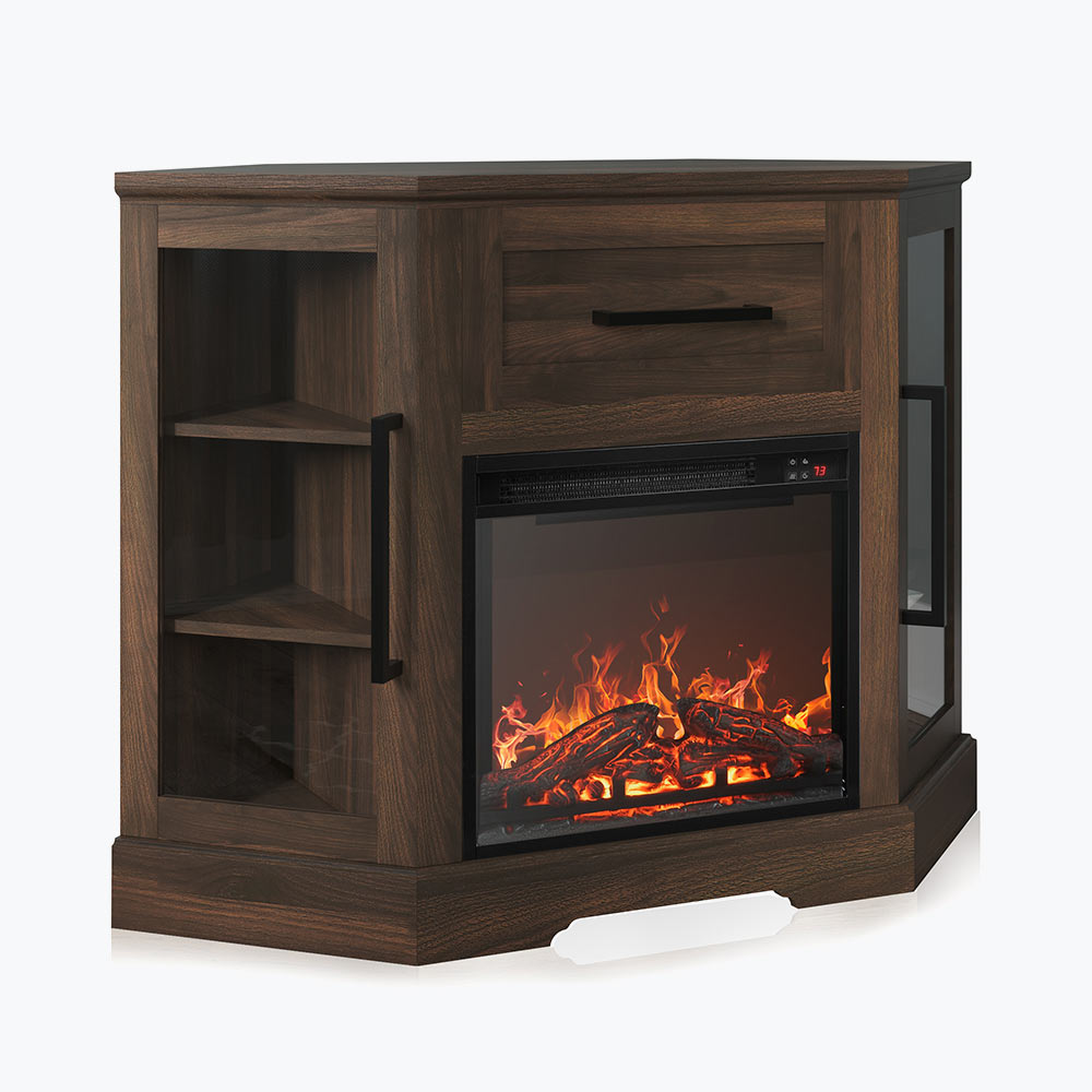 Dale Corner TV Stand with Fireplace for TVs up to 43