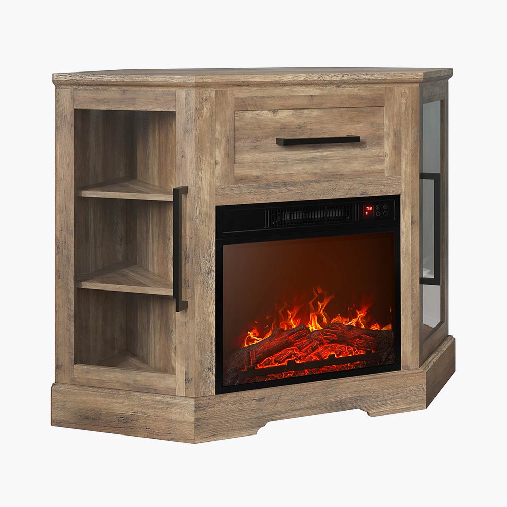 Dale Corner TV Stand with Fireplace for TVs up to 43