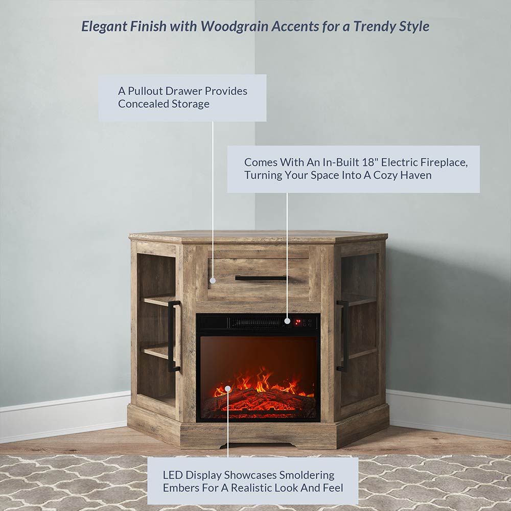 Dale Corner Fireplace TV Stand For TVs up to 43