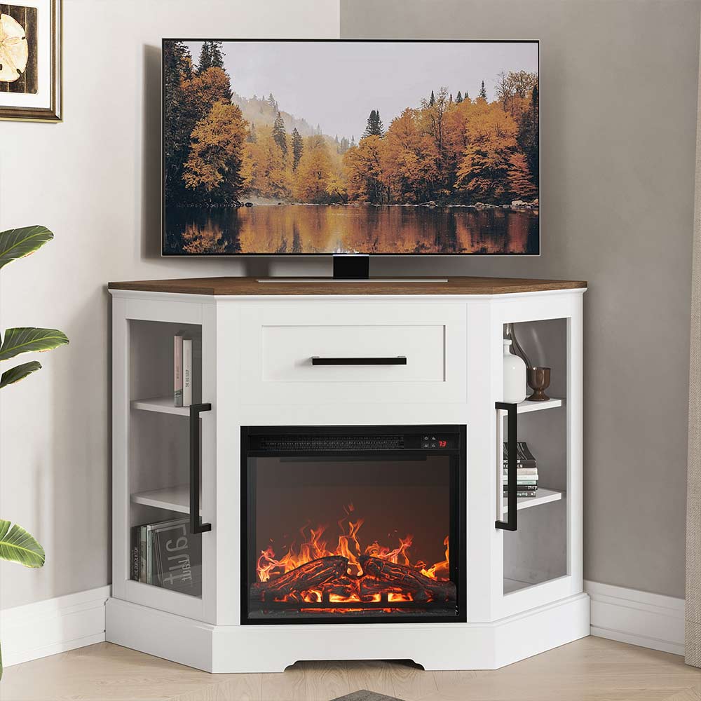 Dale Corner TV Stand with Fireplace for TVs up to 43"