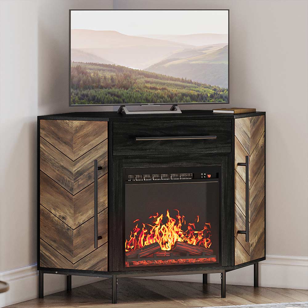 Harper Corner TV Stand with Fireplace for TVs up to 43