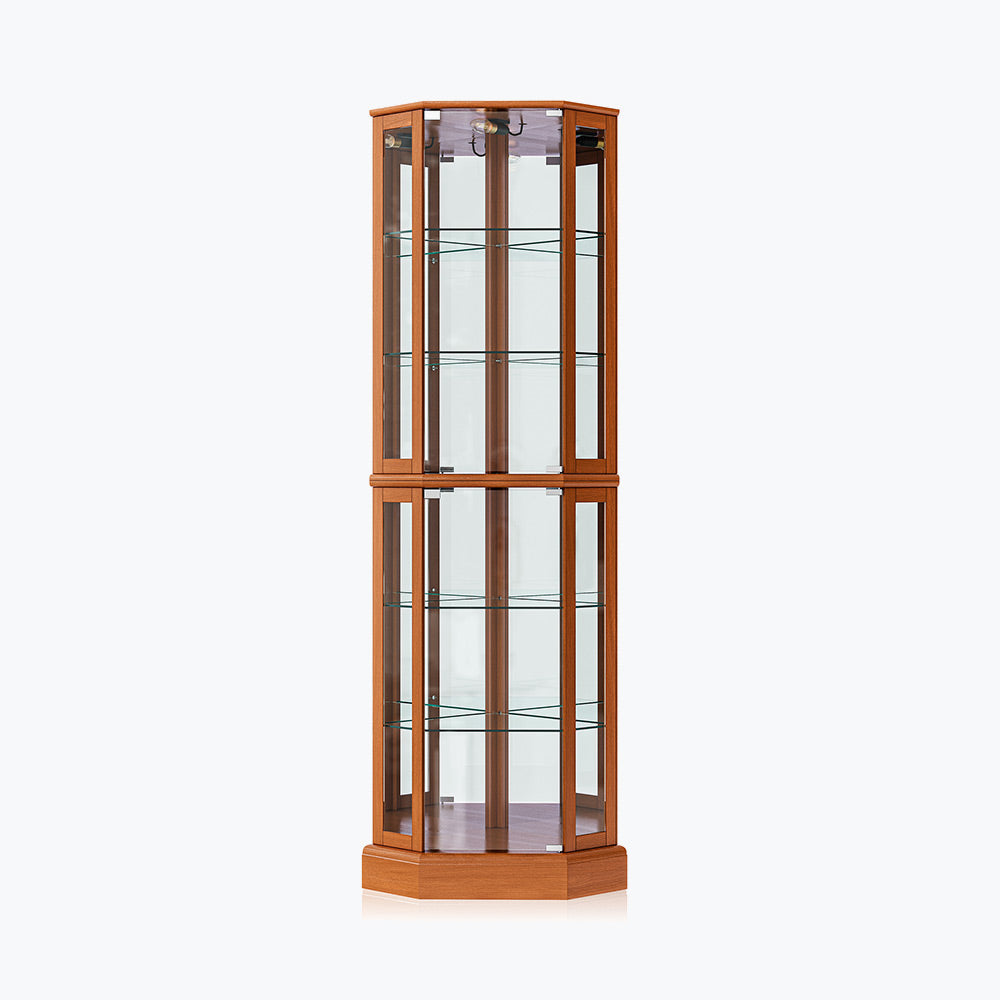 Wood/Glass Curio Corner Cabinet