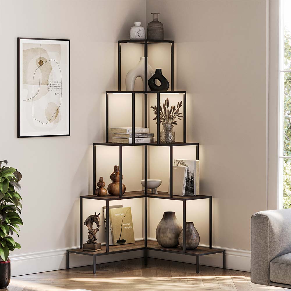 Eden Corner Bookshelf With Lighting