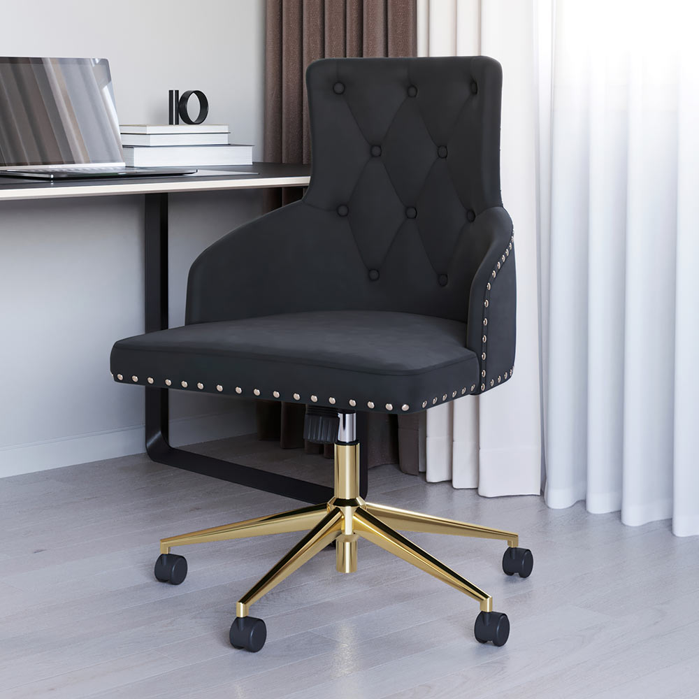 Velvet Office & Desk Chair: Green, Pink, Black, Gray