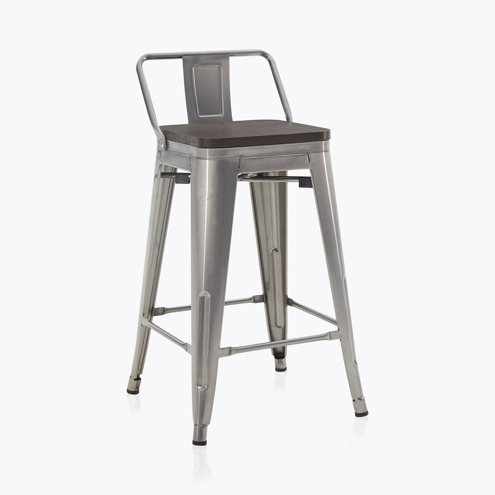 Asher 30" Low Back Bar Stool w/ Wood Seat (Set of 4)