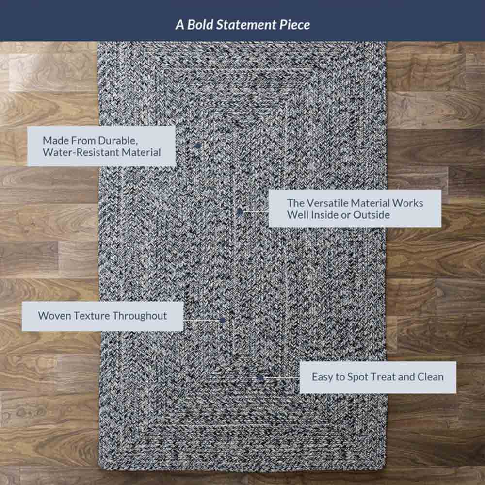 Braided Indoor/Outdoor Area Rug, 8'x10', 5'x8', 4'x6', 3'x5', 2'x3'