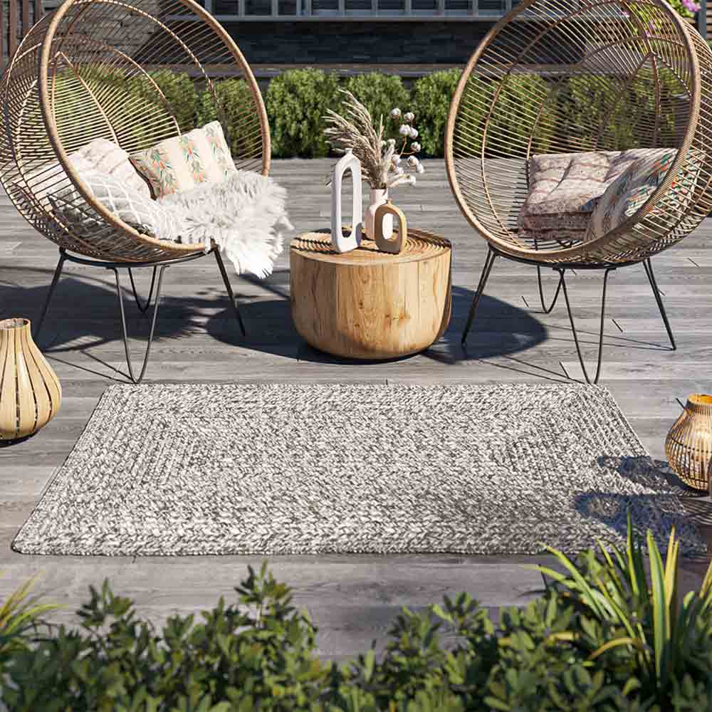 Braided Indoor/Outdoor Area Rug, 8'x10', 5'x8', 4'x6', 3'x5', 2'x3'