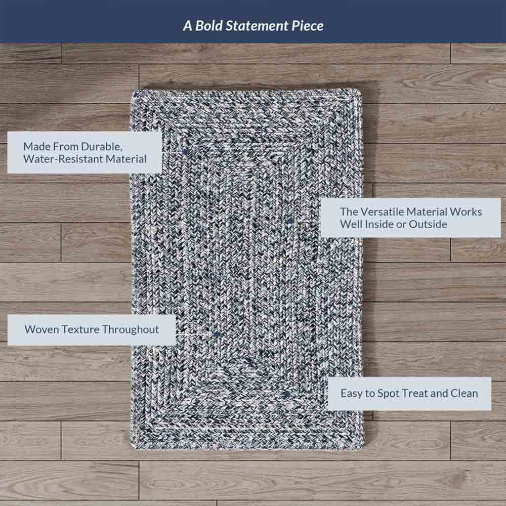 Braided Indoor/Outdoor Area Rug, 8'x10', 5'x8', 4'x6', 3'x5', 2'x3'