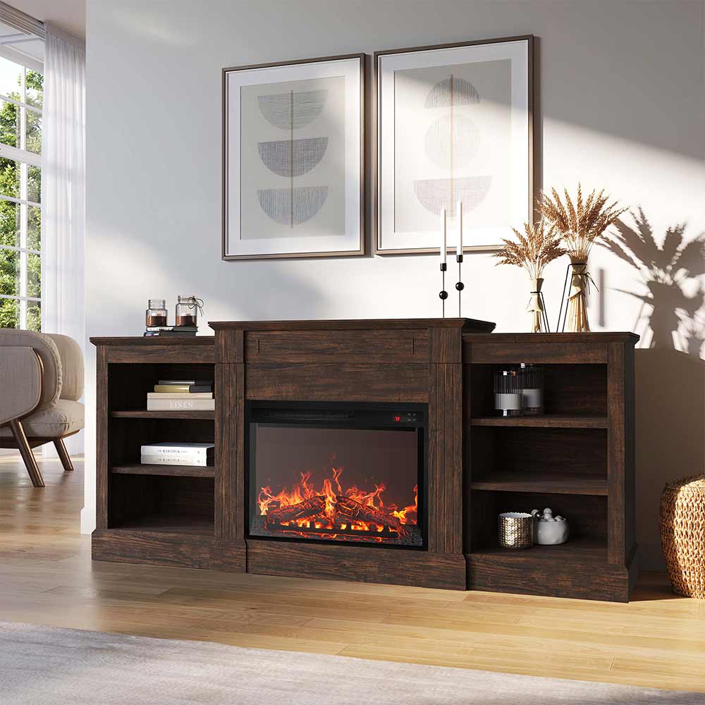 Lenore Modern TV Stand with Fireplace for 65+ Inch TV