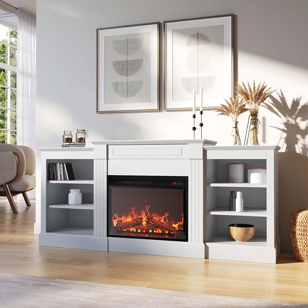 Lenore Modern TV Stand with Fireplace for 65+ Inch TV