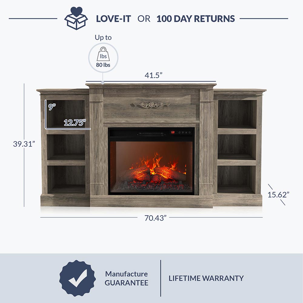 Lenore Modern Fireplace TV Stand for TVs Up to 80 Inches