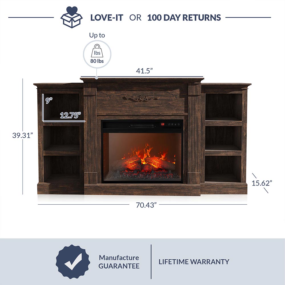 Lenore Modern Fireplace TV Stand for TVs Up to 80 Inches