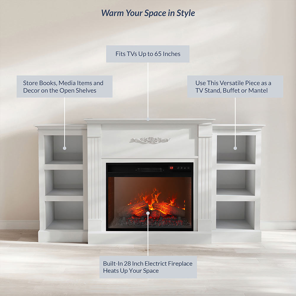 Lenore Modern Fireplace TV Stand for TVs Up to 80 Inches
