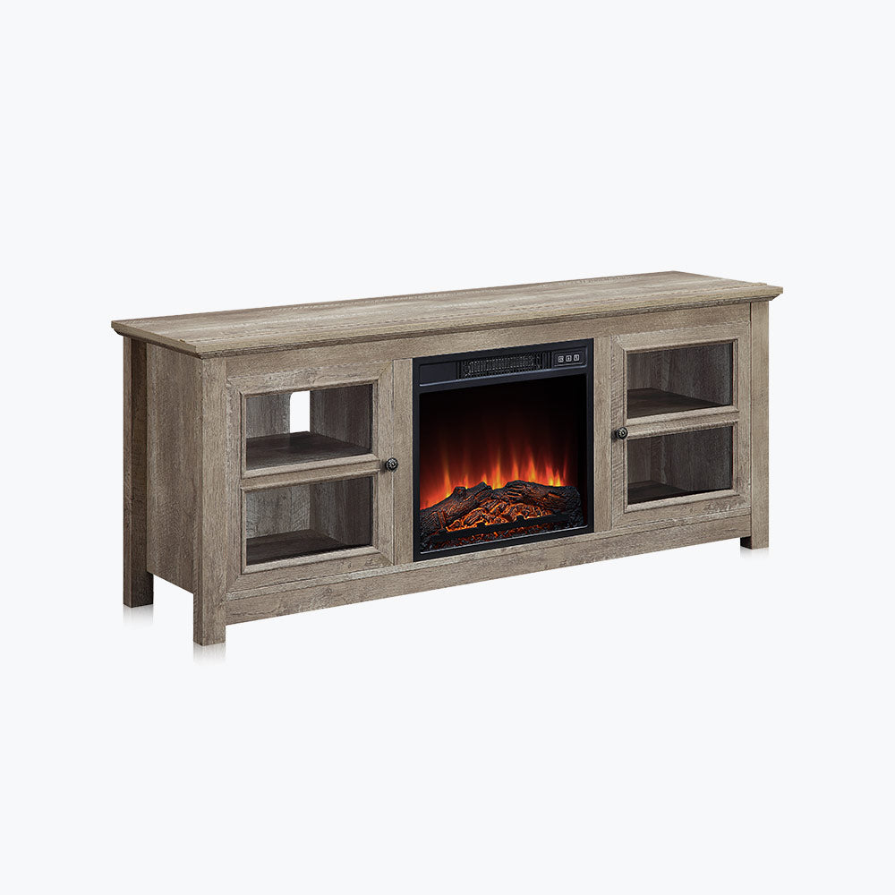 Kenton Low Profile Fireplace TV Stand for 65+ Inch TV