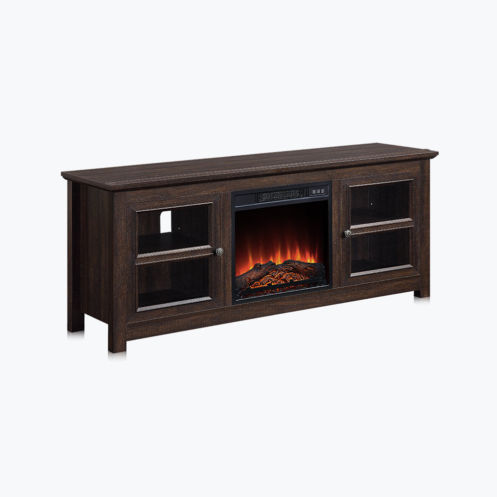 Kenton Low Profile Fireplace TV Stand for 65+ Inch TV